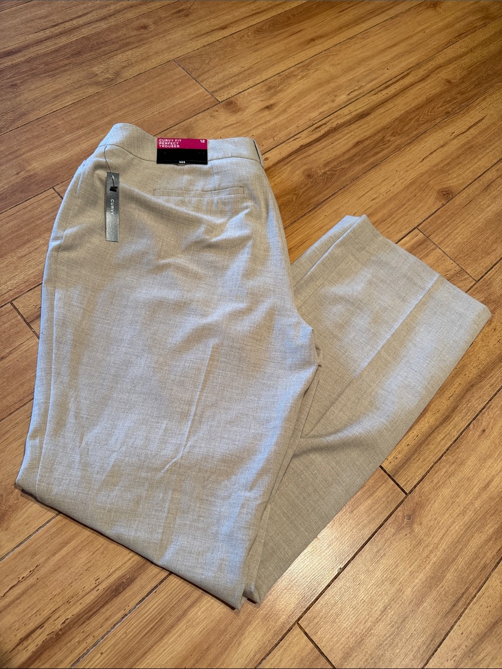 Worthington Light Beige Curvey Fit Perfect Trouser Dress Pants